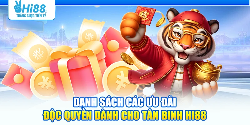 Danh sách các ưu đãi độc quyền dành cho tân binh Hi88