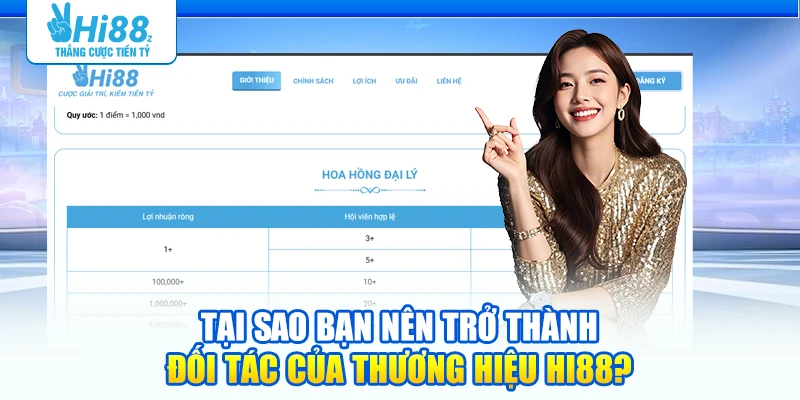Tại sao bạn nên trở thành đối tác của thương hiệu Hi88?