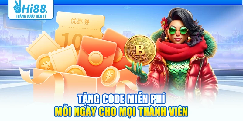 Tặng code miễn phí mỗi ngày cho mọi thành viên